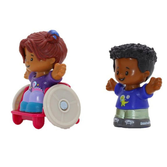 Fisher-Price Little People 2 Pack Action Toy Figure, Girl in Wheelchair and Boy