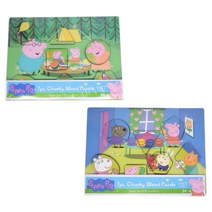 Peppa Pig 14 Piece Wood Jigsaw Puzzle. 2 Wooden Puzzles, Styles May Vary