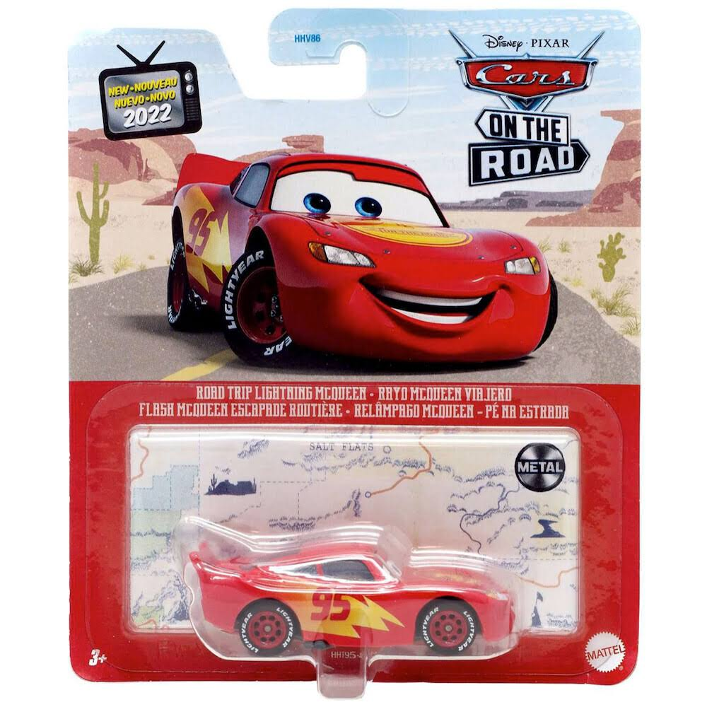 Disney Pixar Cars Character Road Trip Lightning McQueen Die-Cast Vehicle Car, Scale 1:55