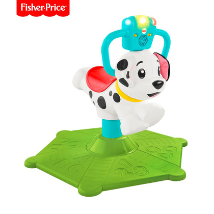 Fisher-Price Toddler Ride-On Learning Toy, Bounce and Spin Puppy Stationary Musical Bouncer