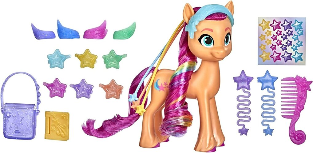 My Little Pony: A New Generation Mega Movie Friends Sunny Starscout -  8-Inch Orange Pony Toy with Comb - My Little Pony