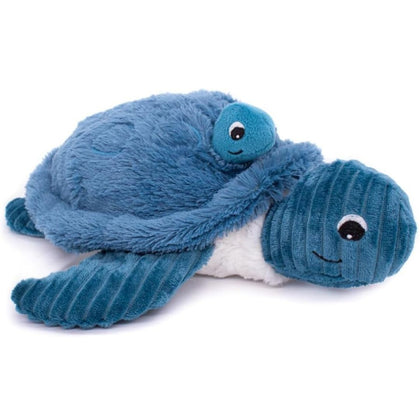 Les Deglingos Ptipotos Savenou Mama & Baby Blue Turtle Plush