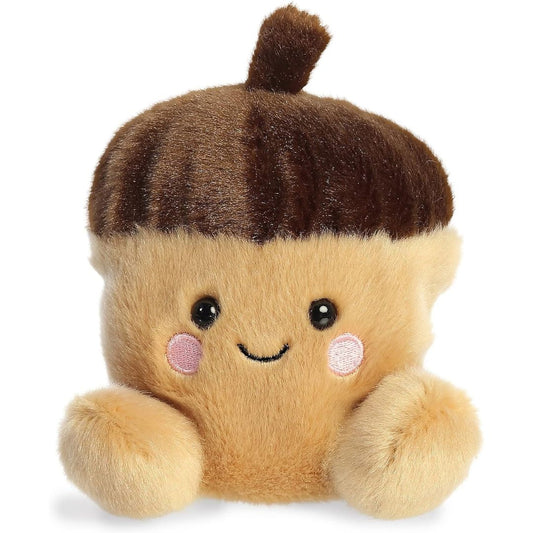 Front view thumbnail of the cute Oak Acorn plush sitting straight, highlighting its dark safety eyes, small stitched grin, and tiny tan plush feet