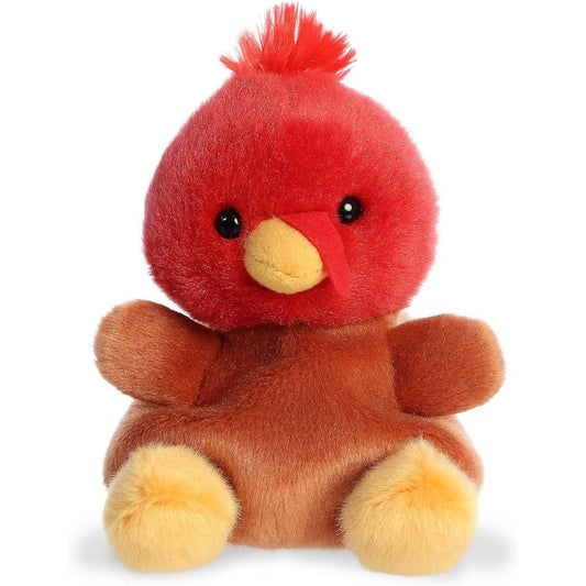 Front view thumbnail of the cute Aspen Turkey plush sitting straight, highlighting its dark safety eyes, yellow beak, and small yellow feet.