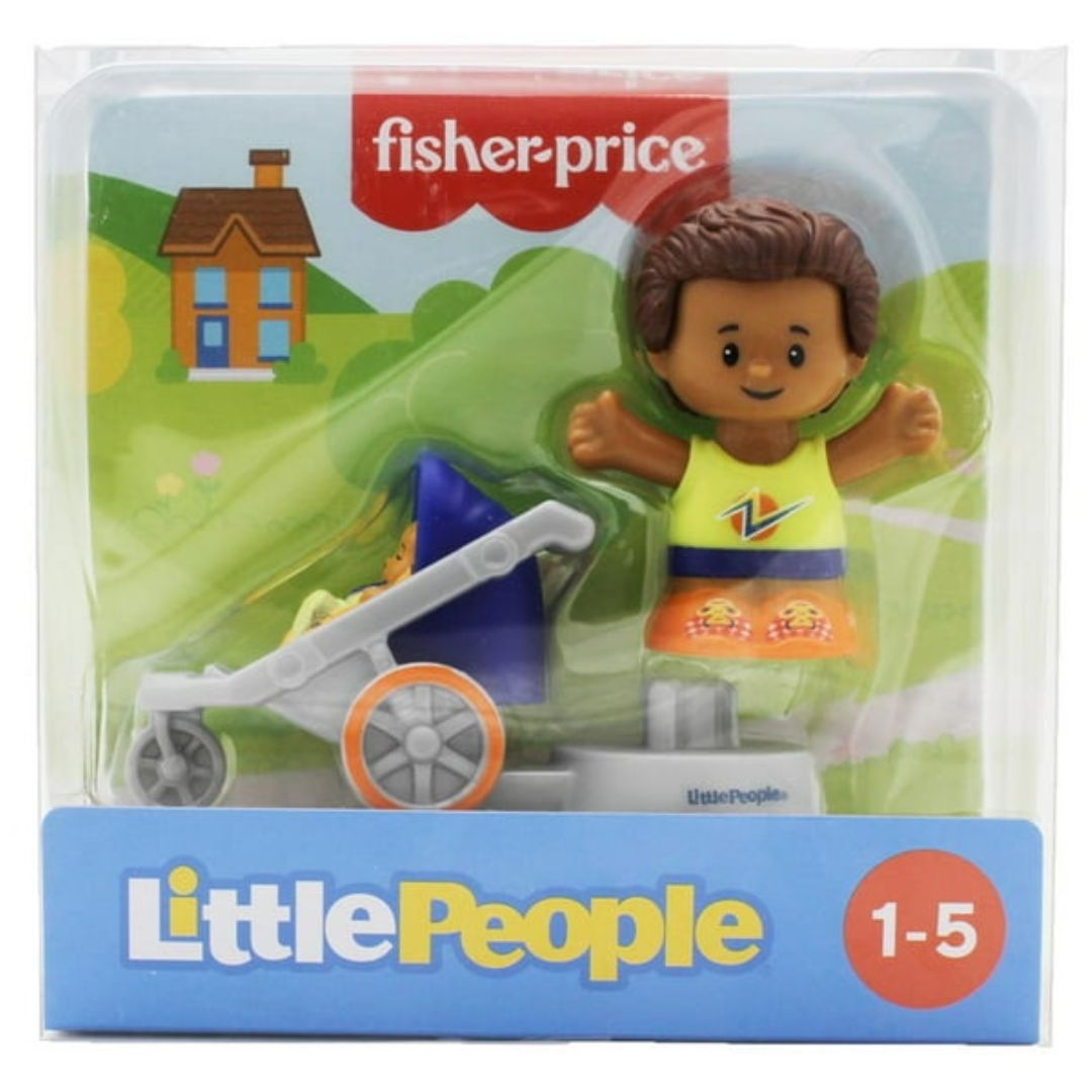 Fisher-Price Little People 2 Pack Action Figure Toy, Dad and Stroller Set