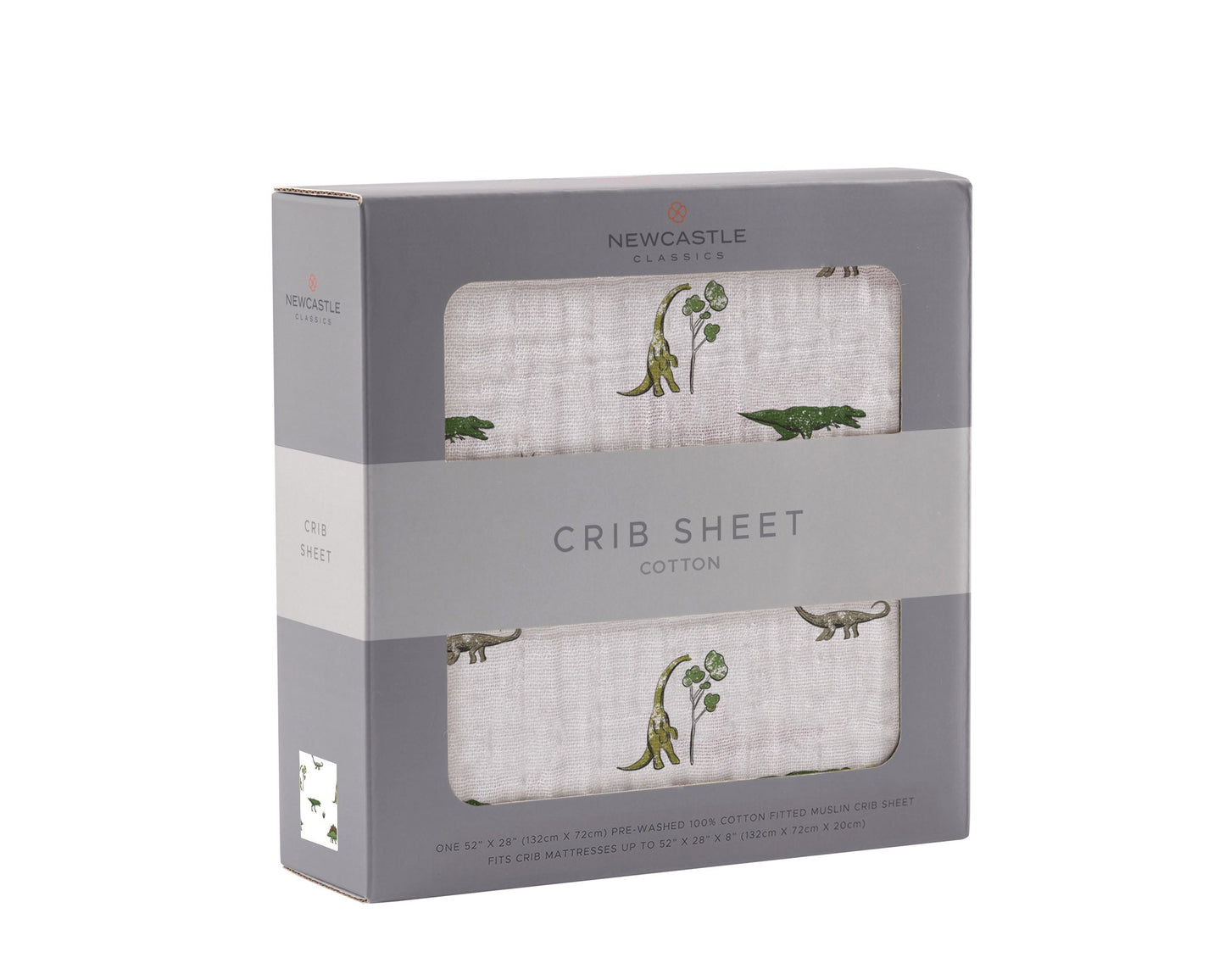 Newcastle Classics Dino Days 100% Natural Muslin Crib Sheet