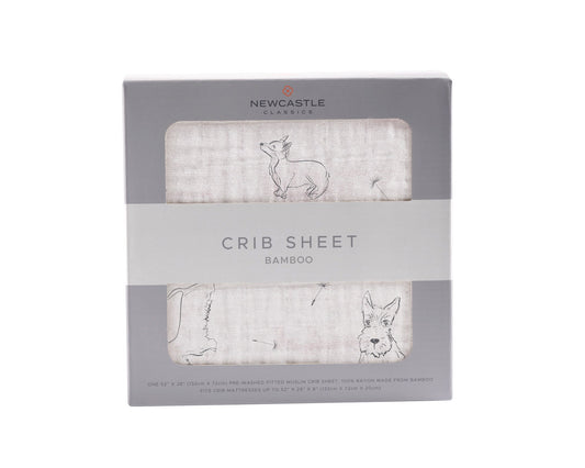 Newcastle Classics Corgi 100% Natural Bamboo Muslin Crib Sheet