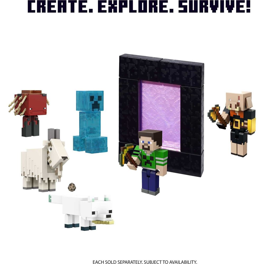 Minecraft Craft-a-Block 2-Pk Figures, Character Figures Based on the Video  Game (Styles May Vary) 