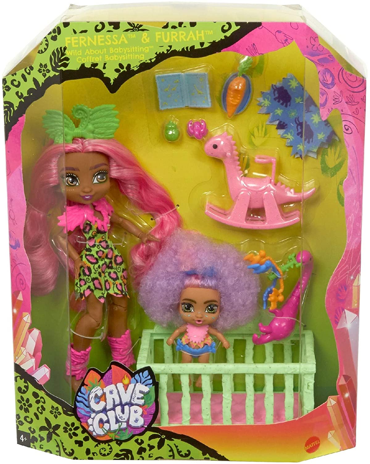 Mattel Cave Club Wild About Babysitting Playset + Fernessa & Furrah Dolls