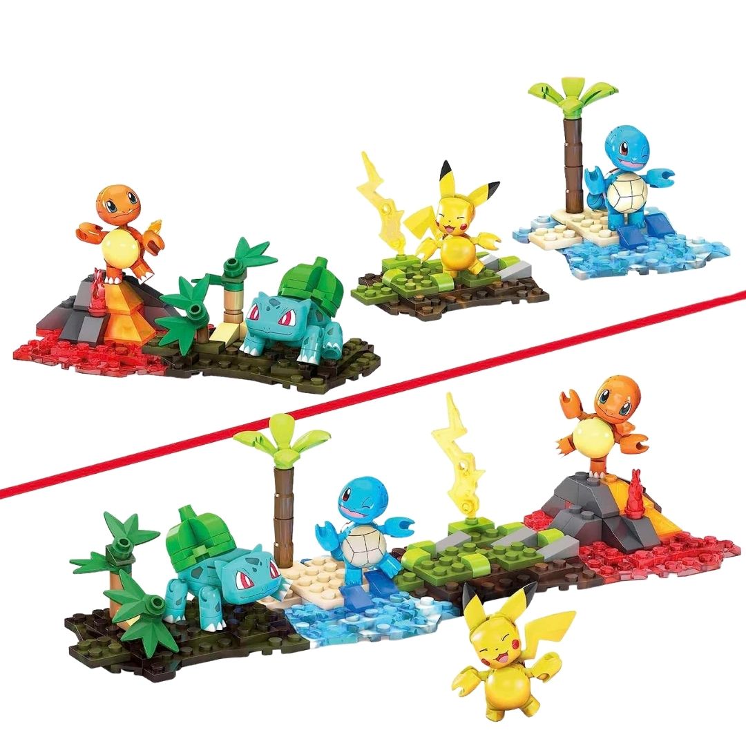 MEGA Pokemon Building Toy Kit Charmander Set with 3 Action Figures