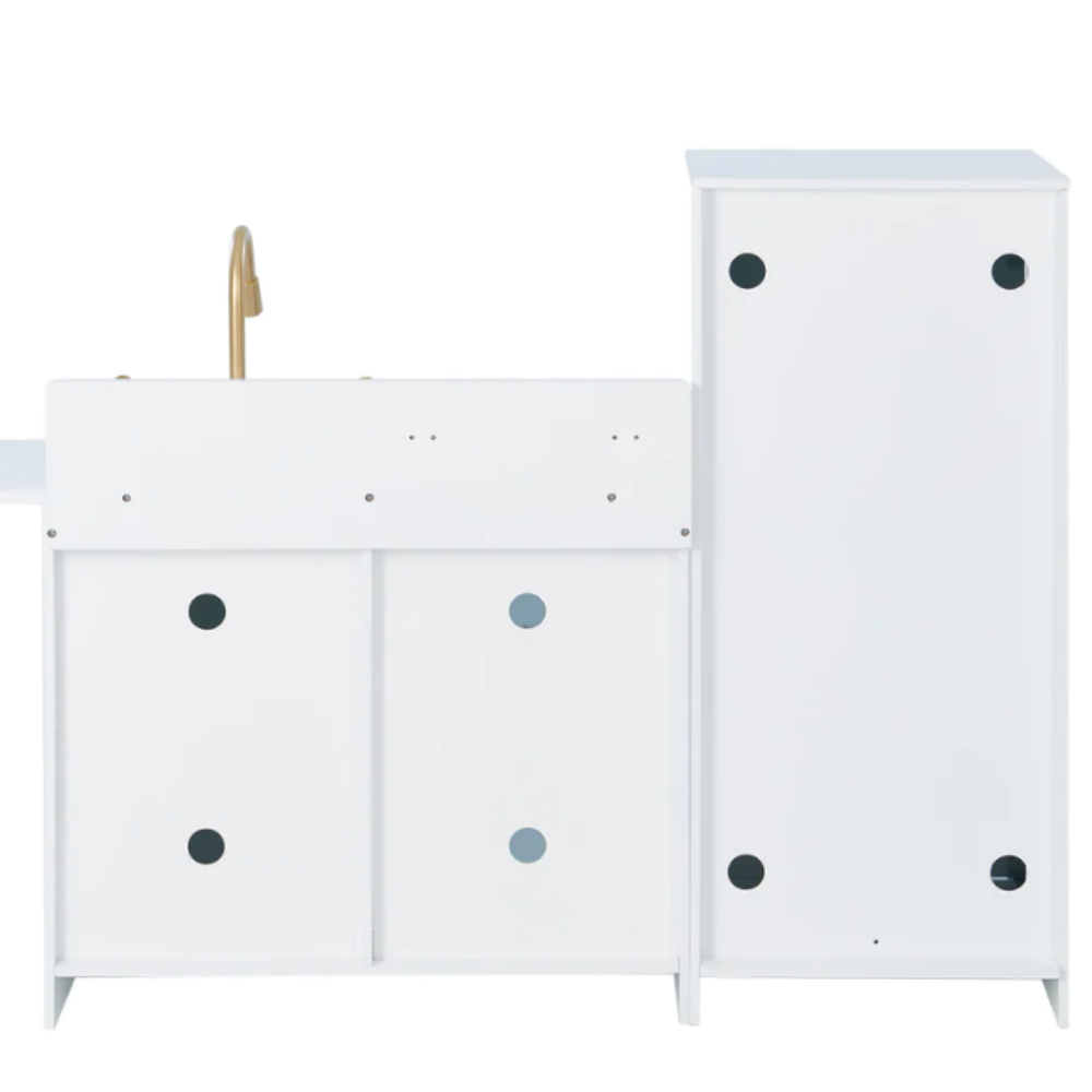 Teamson Kids Little Chef Chelsea Modern Play Kitchen, White/Gold