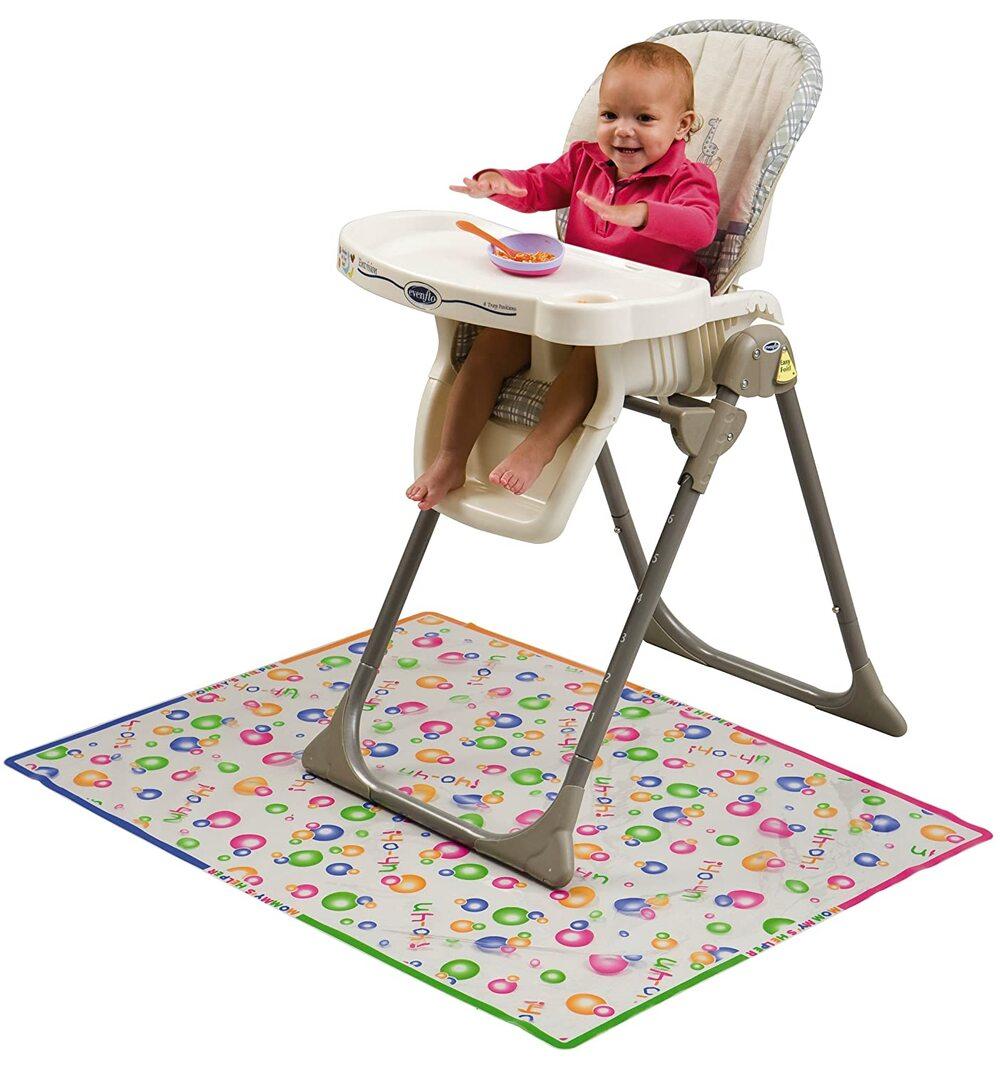 Mommys Helper No Mess Splat Mat for Under High Chair, Printed