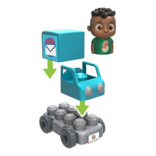 Cocomelon Build-A-Vehicle, Cody in Mail Truck 4 Piece Building Set