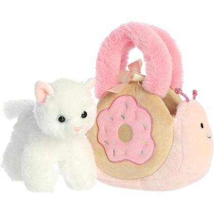Aurora® Fancy Pals™ Donut Snail Kitty 7.5 Inch Stuffed Animal with Purse Carrier