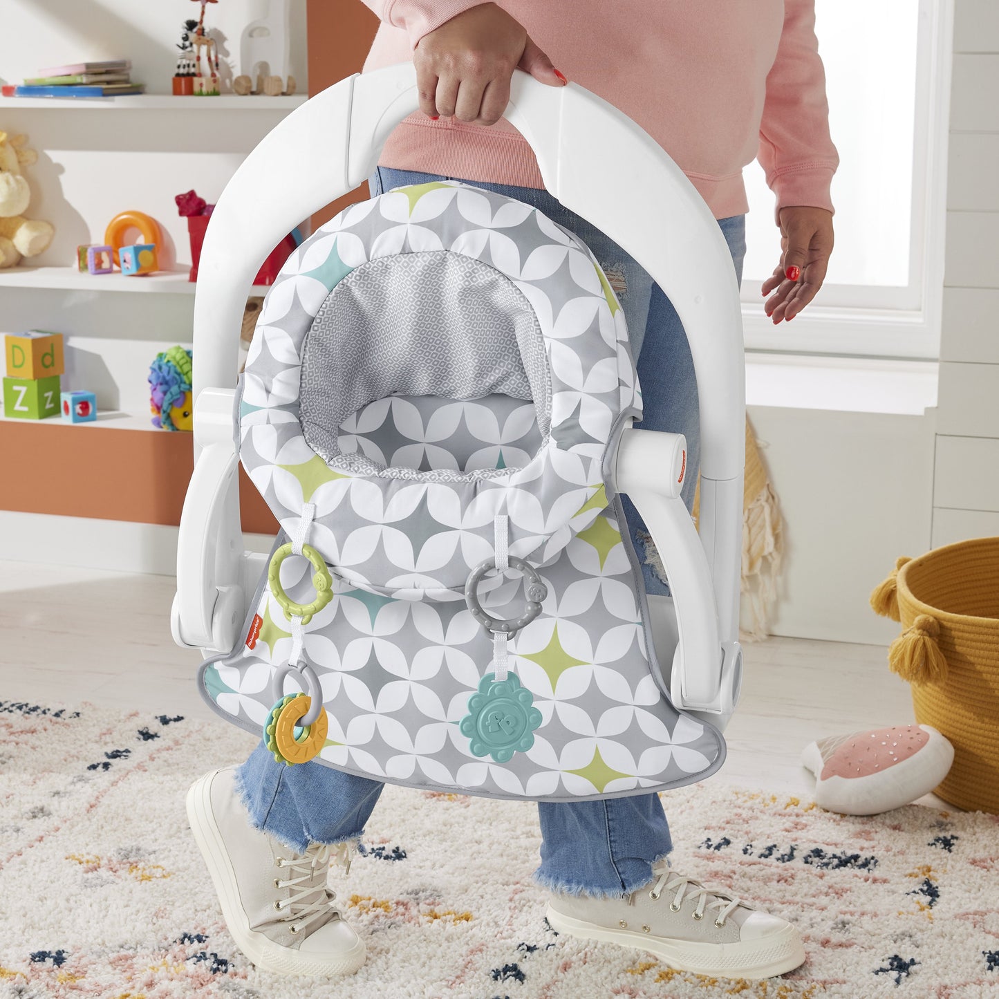 Fisher-Price Portable Baby Chair Sit-Me-Up Floor Seat, Starlight Bursts