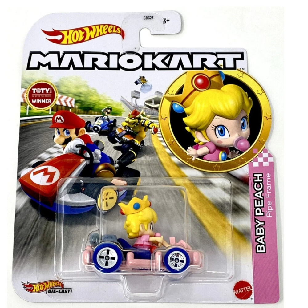 Hot Wheels Mario Kart 1:64 Die-Cast Baby Peach Pipe Frame Vehicle Car