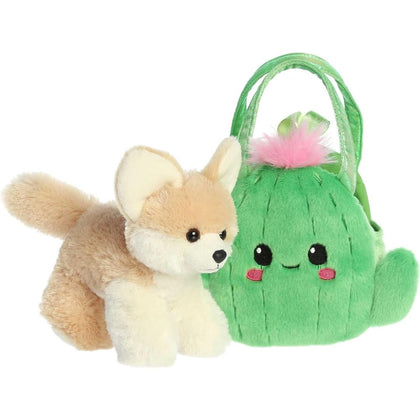 Aurora® Fancy Pals™ Smiling Cactus™ Fox 7 Inch Stuffed Animal with Purse Carrier