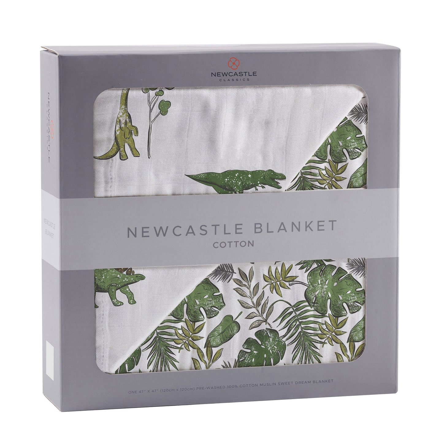 Newcastle Classics Dino Days and Tropical Forest 100% Soft Cotton Blanket 47" X 47"