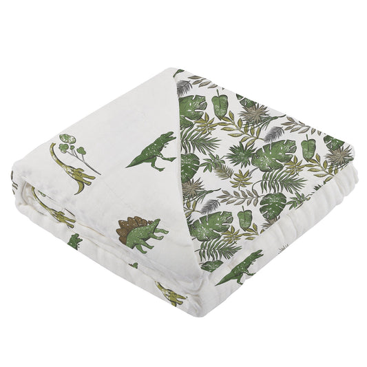 Newcastle Classics Dino Days and Tropical Forest 100% Soft Cotton Blanket 47" X 47"