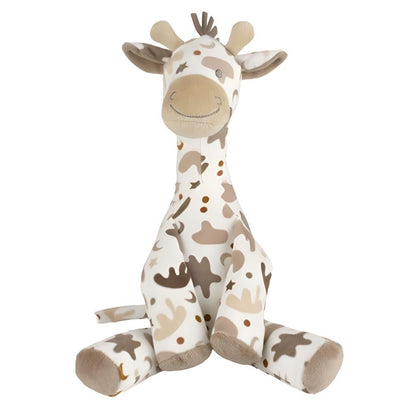 Happy Horse Giraffe Gino No. 1 plush stuffed animal sitting against a white background.