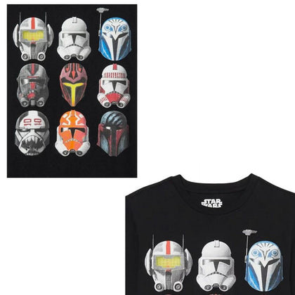 Star Wars Clone Wars Short Sleeve Boys Shirt, Helmets Sizes 4-18