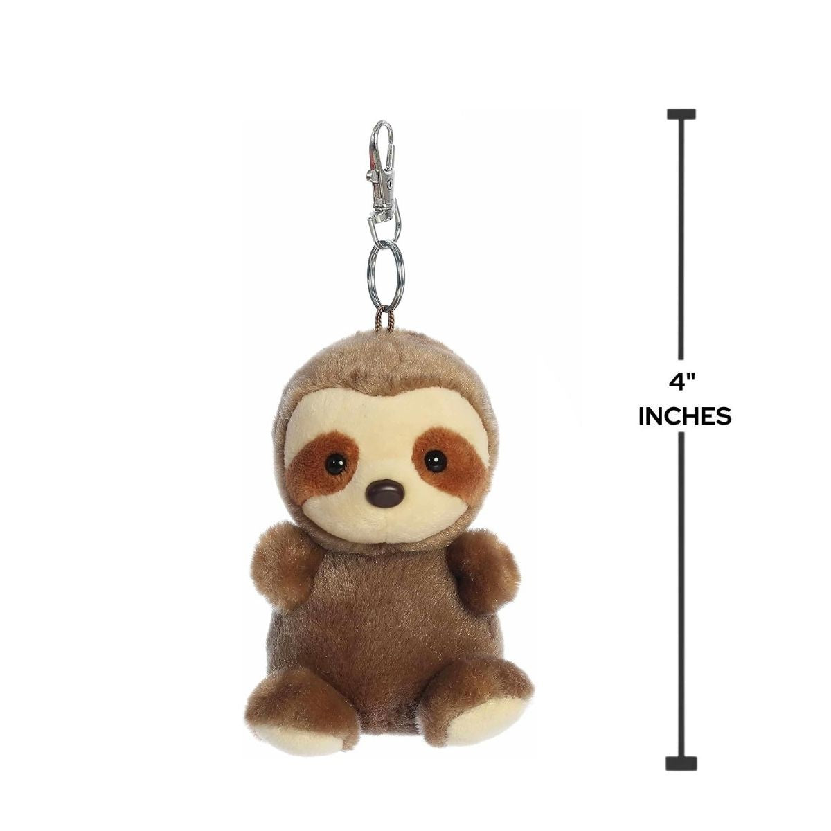 Close up of the premium metal clip on the Slomo Sloth Palm Pal toy