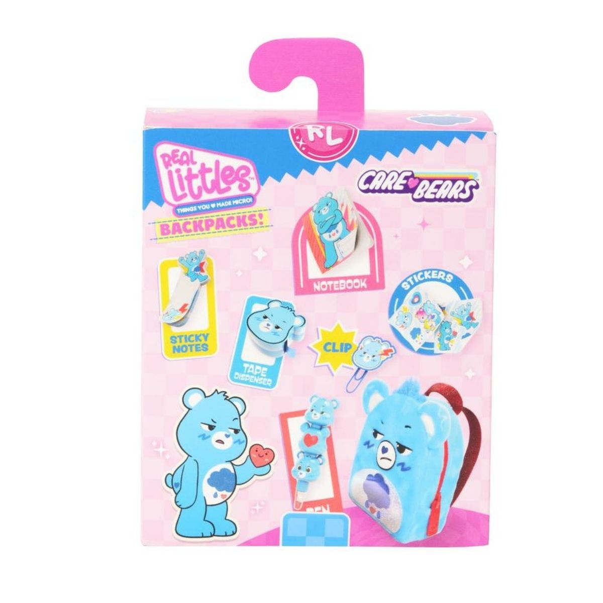 Real Littles™ Care Bears 3.5" Inch Micro Collectible Backpack with 6 Surprise Inside!, Grumpy Bear