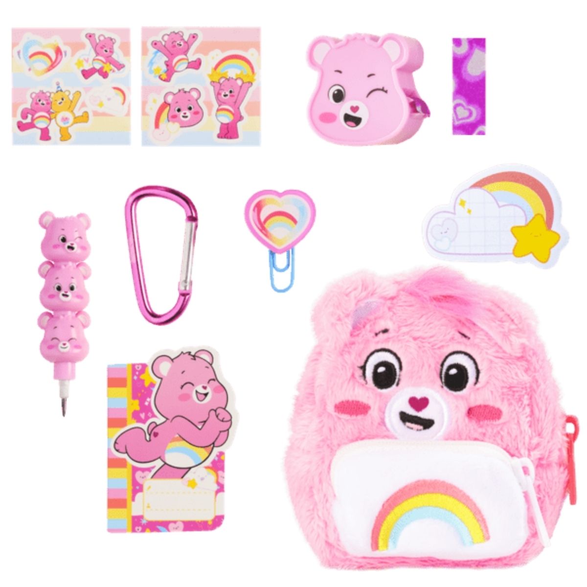 Real Littles™ Care Bears 3.5" Inch Micro Collectible Backpack with 6 Surprise Inside!, Cheer Bear