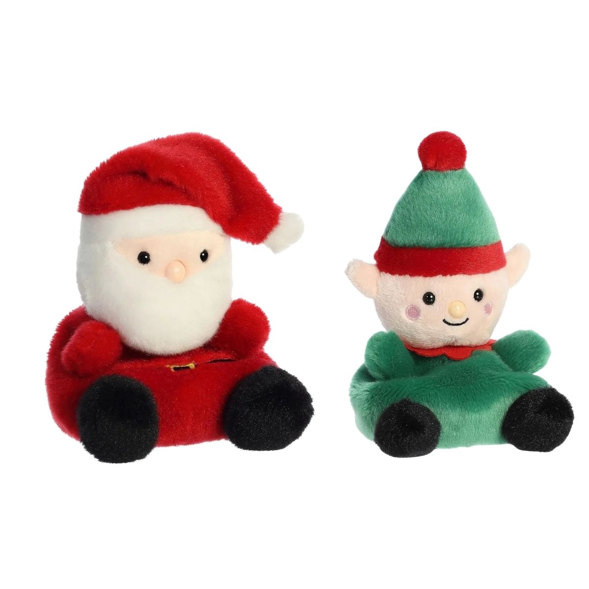 Aurora® Palm Pals™ Christmas Duo 5" Inch Plush Set, Santa Claus & Jolly Elf