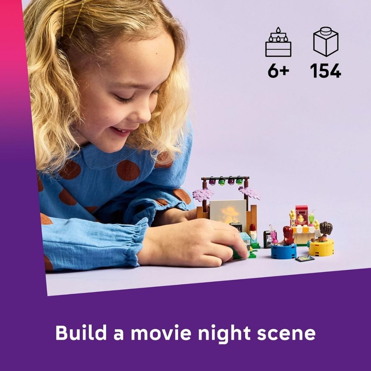 LEGO® Friends Friendship Movie Night Building Kit 42642, 154 Pieces