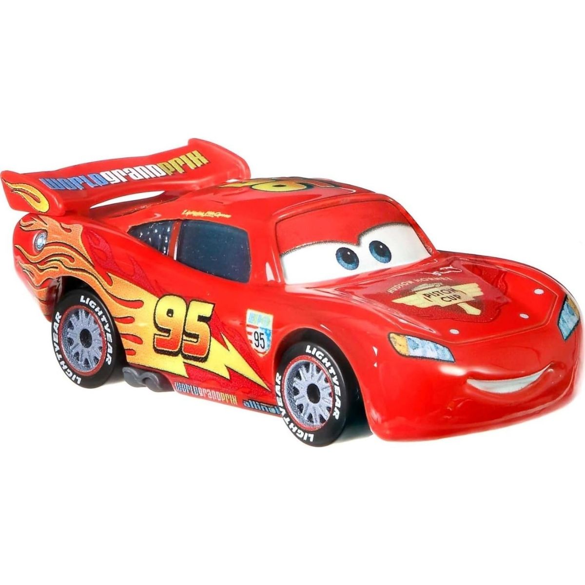 Disney Pixar Cars 2 Character Scale 1:55 Die-Cast Car Vehicle, Lightning McQueen with Racing Wheels