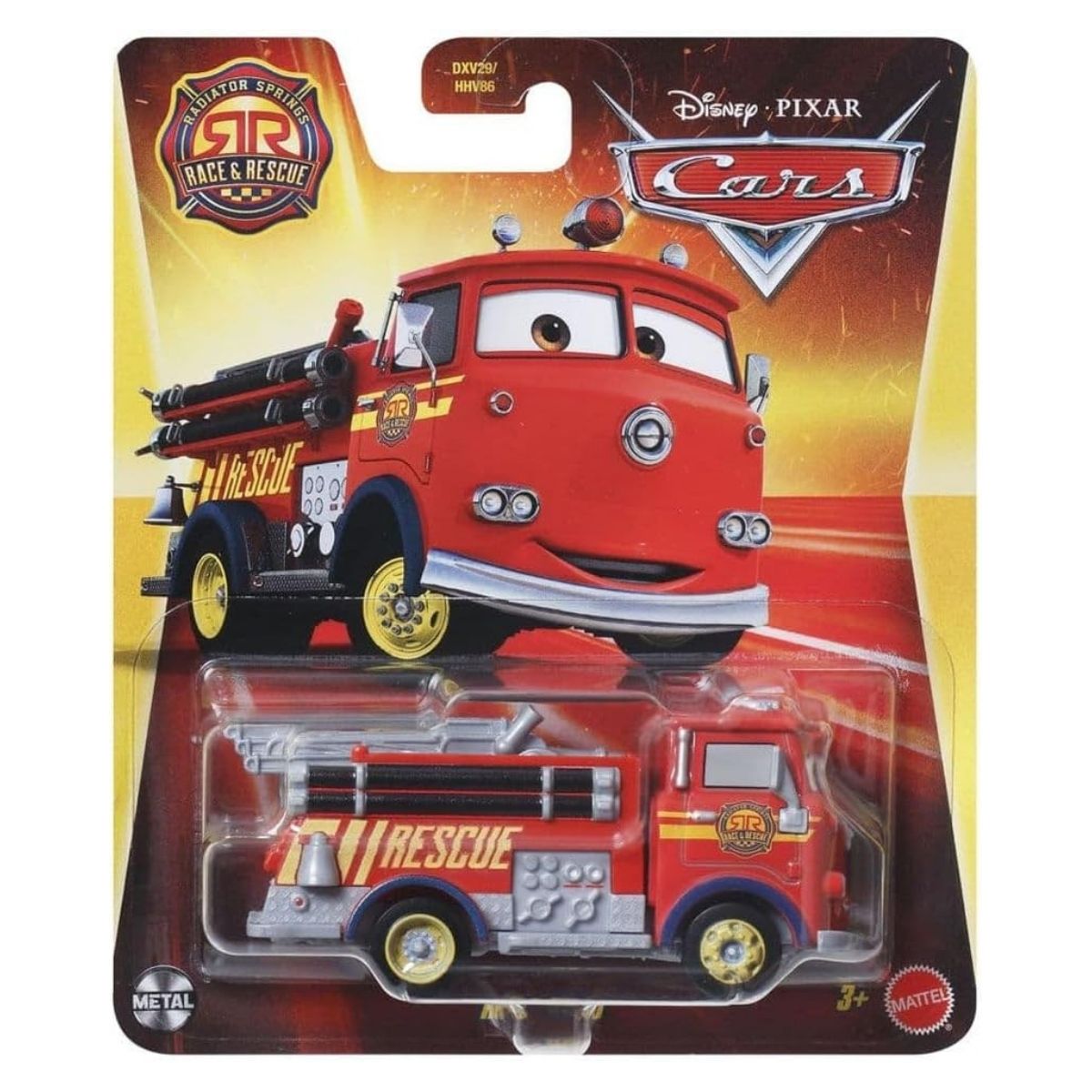 Disney Pixar Cars Radiator Springs Race & Rescue Character Scale 1:55 Die-Cast Car Vehicle, Red