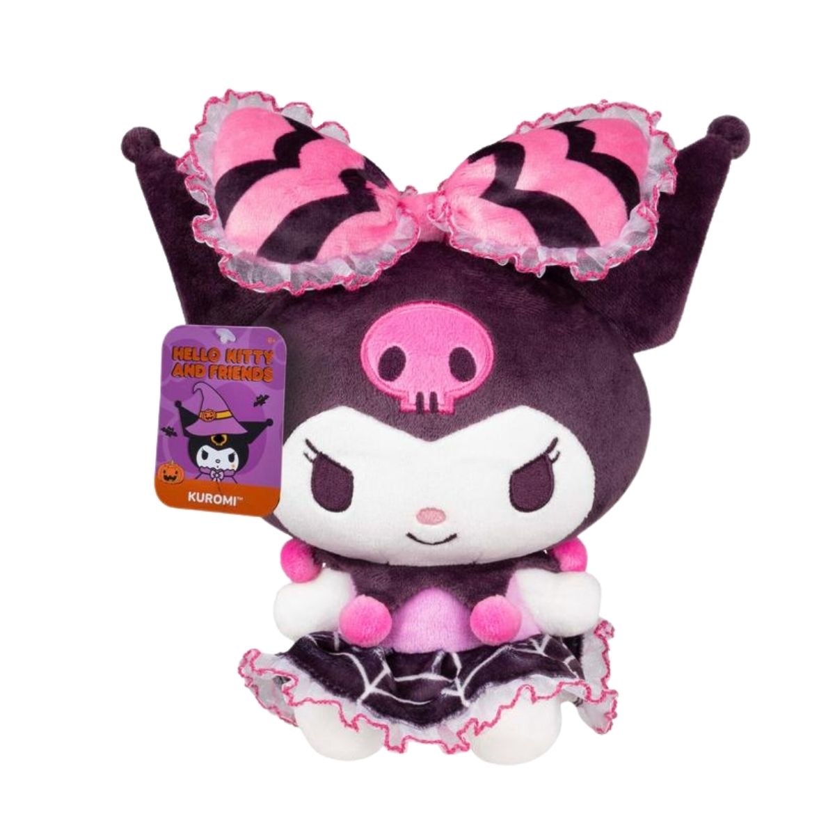 Sanrio Hello Kitty & Friends 8-Inch Kuromi Spiderweb Dress Plush Stuffed Animal Toy