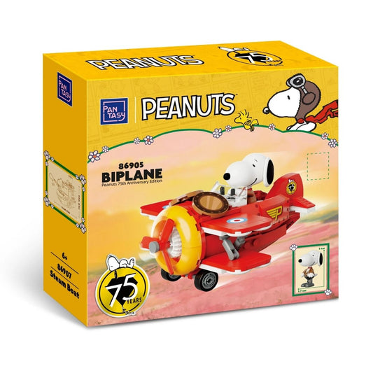 Pantasy Peanuts Snoopy Where We Go Series: Red Biplane Building Block Set – 161 Pieces
