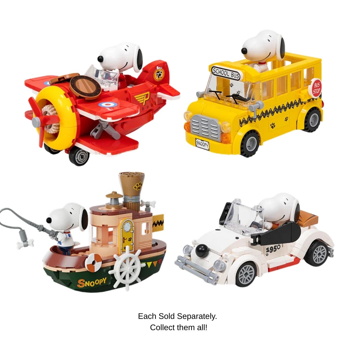 Pantasy Peanuts Snoopy Where We Go Series: School Bus Building Block Set – 169 Pieces