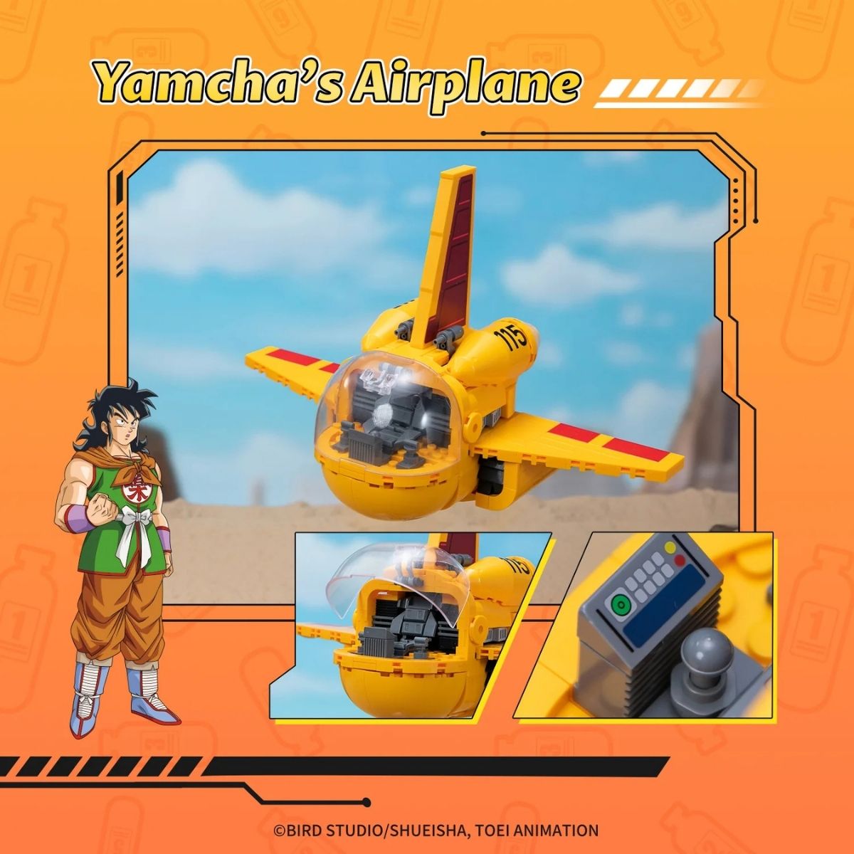 Pantasy Dragon Ball Classic Ride Series: Yamcha’s Airplane Building Block Set - 390 Pieces