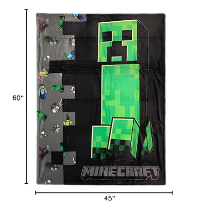 Minecraft Creeper 45" x 60" Reversible Throw Blanket