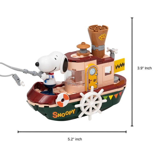 Pantasy Peanuts Snoopy Where We Go Series: Steam Boat Building Block Set – 124 Pieces