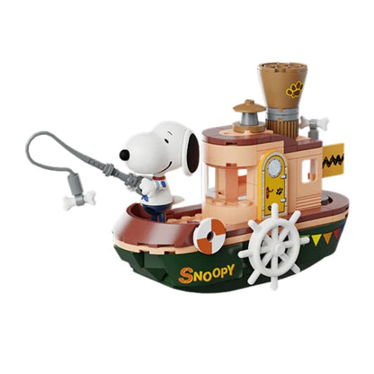 Pantasy Peanuts Snoopy Where We Go Series: Steam Boat Building Block Set – 124 Pieces