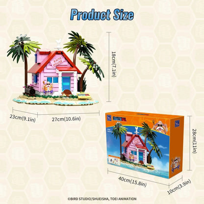 Pantasy Dragon Ball Kame House Building Block Set – 7.8" Diorama with 660 Pieces
