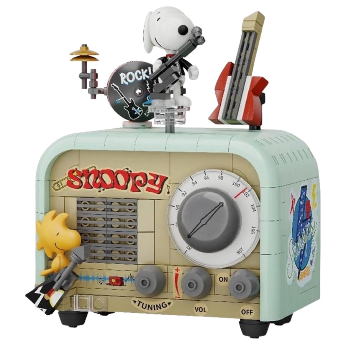 Pantasy Peanuts Snoopy Retro Radio Building Block Set - 305 Piece Collectible Display