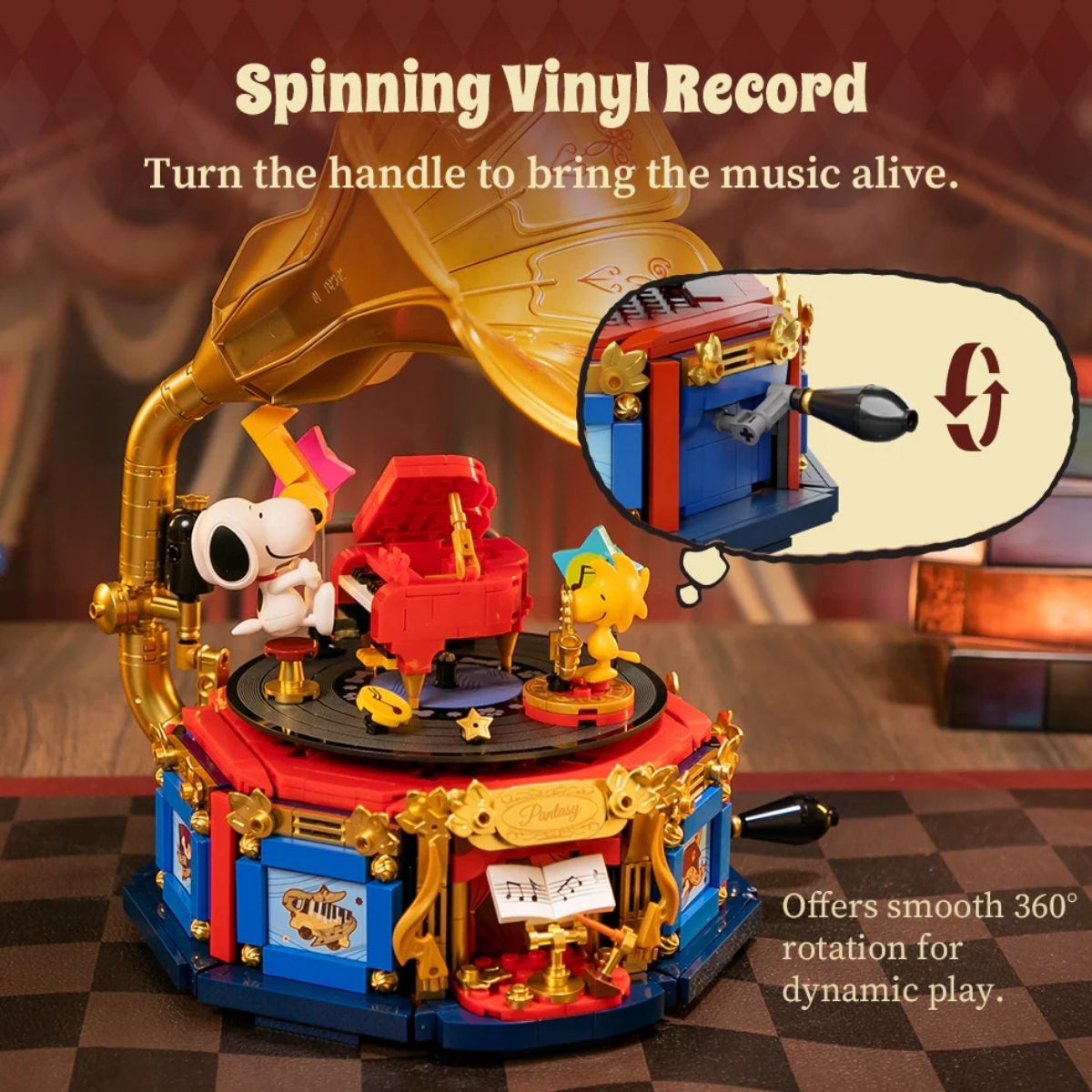 Pantasy Peanuts Snoopy Phonograph #86911 Building Block Set – 806 Piece Collector Kit