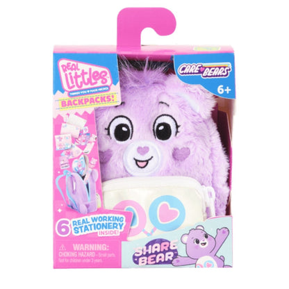 Real Littles™ Care Bears 3.5" Inch Micro Collectible Backpack with 6 Surprise Inside!, Share Bear