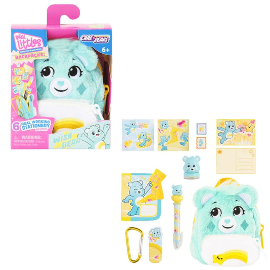 Real Littles™ Care Bears 3.5" Inch Micro Collectible Backpack with 6 Surprise Inside!, Wish Bear