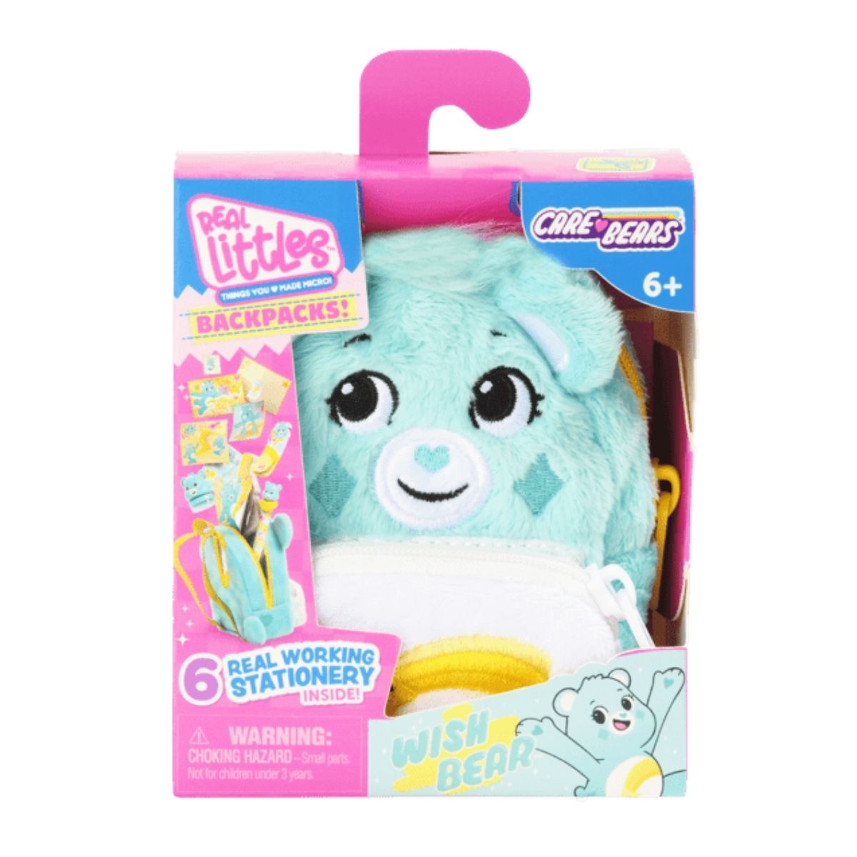 Real Littles™ Care Bears 3.5" Inch Micro Collectible Backpack with 6 Surprise Inside!, Wish Bear