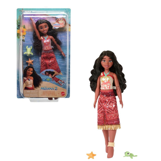 Disney Moana 2 Swimming Tautai Moana Color Changing Fashion Doll with 2 Accessories