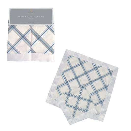 Blue Buffalo Check Plaid 100% Natural Cotton Newcastle Secuirty Blankie