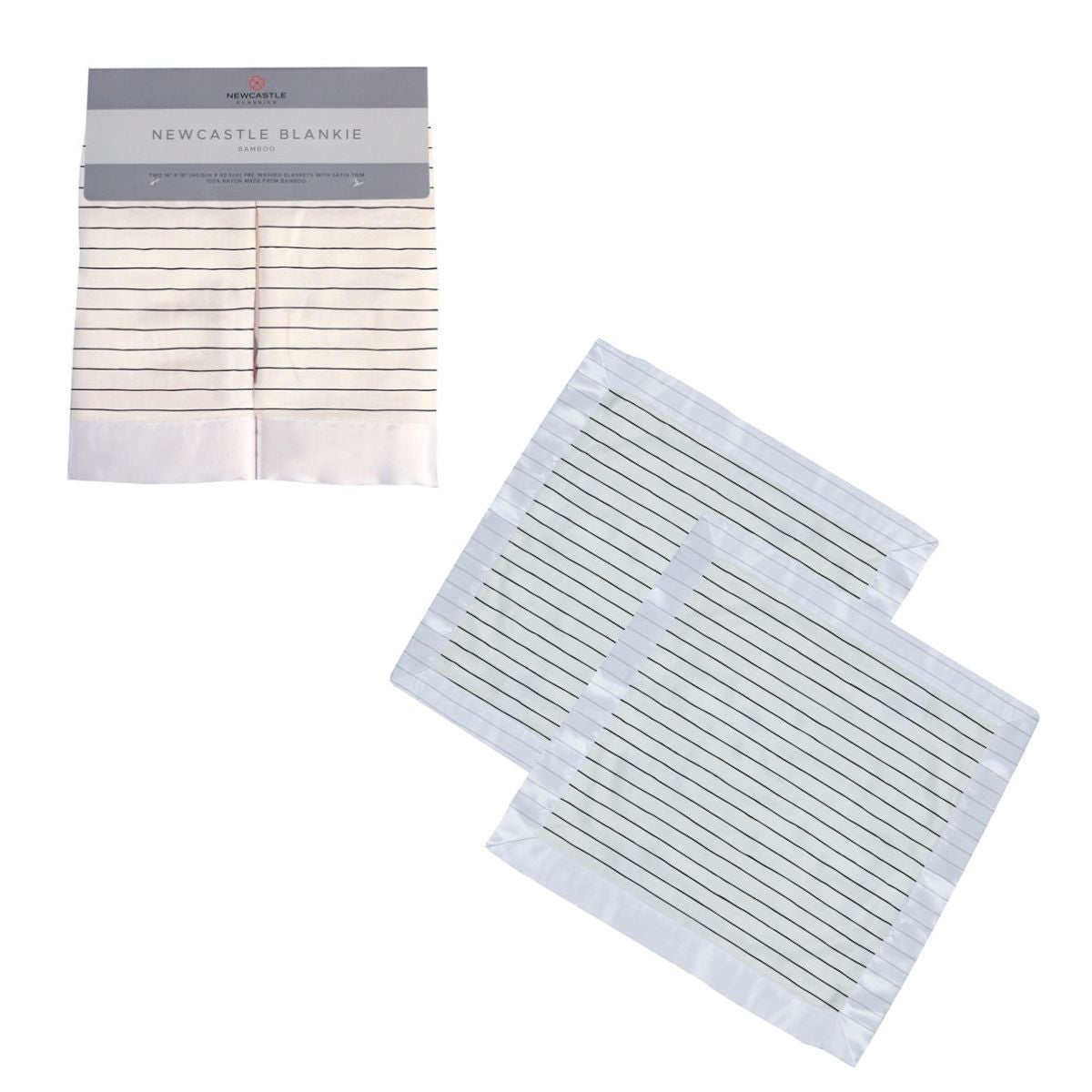 Pencil Stripe 100% Natural Bamboo Muslin Security Blankie