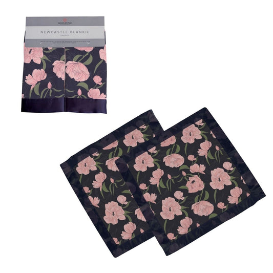 Peonies 100% Natural Bamboo Muslin Security Baby Newcastle Blankie