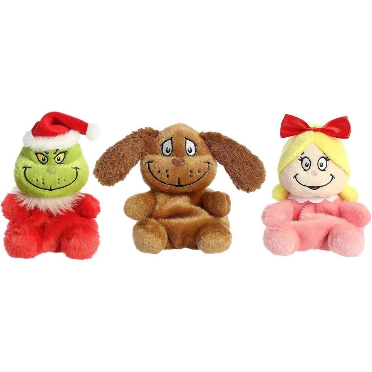 Aurora® Palm Pals™ Dr. Seuss™ 5 Inch Christmas Plush Trio Set, Santa Grinch, Cindy Lou, & Max